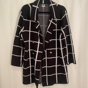 Anne Klein Checkered Sweater Coat